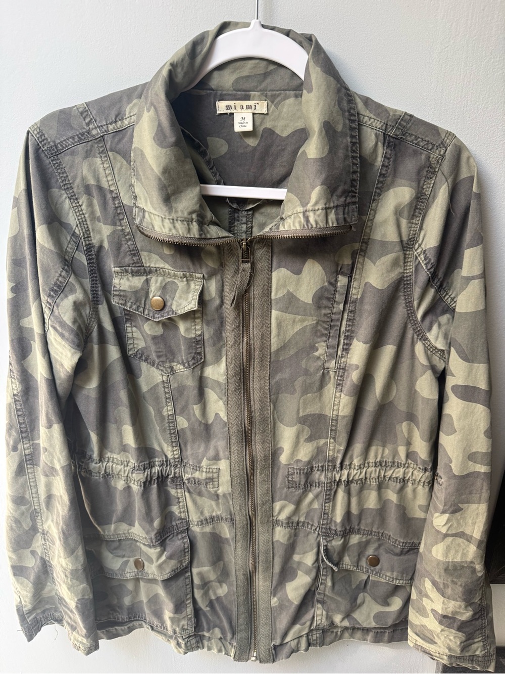 Miami Woman’s Camo Field Jacket in Olive and Gray